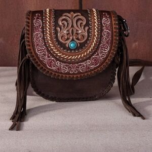 Montana West Tooled Crossbody, Coffee